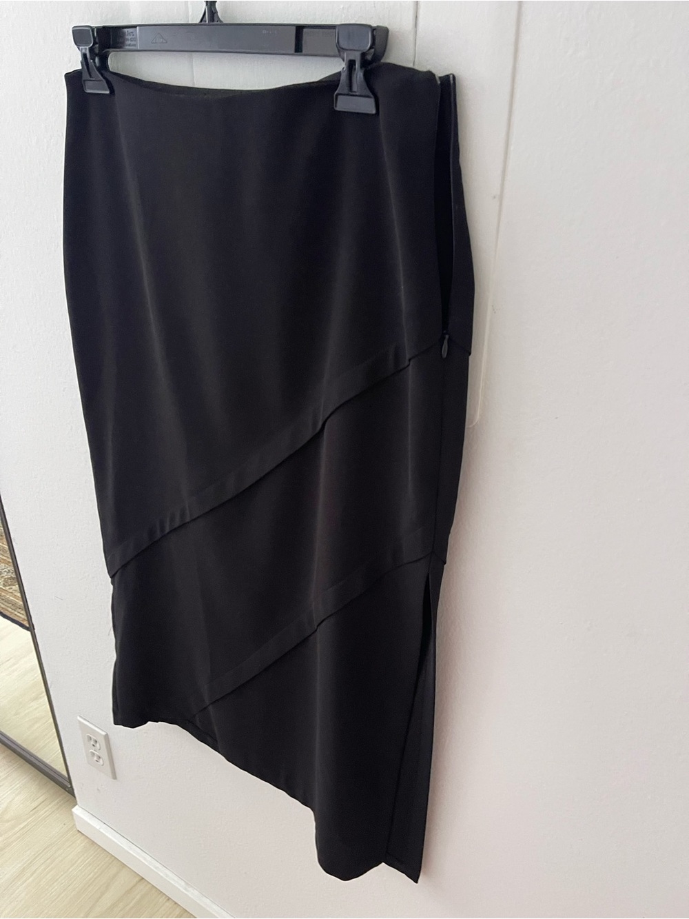 Zara Women’s Black Asymmetric Layered Midi Skirt Medium New